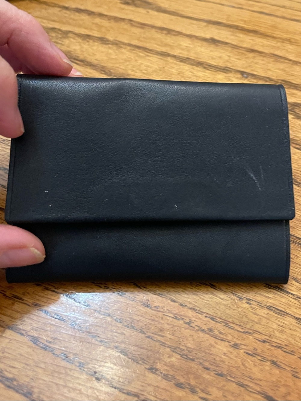 Vintage Rolfs Sleek Black cowhide Leather Trifold Wallet